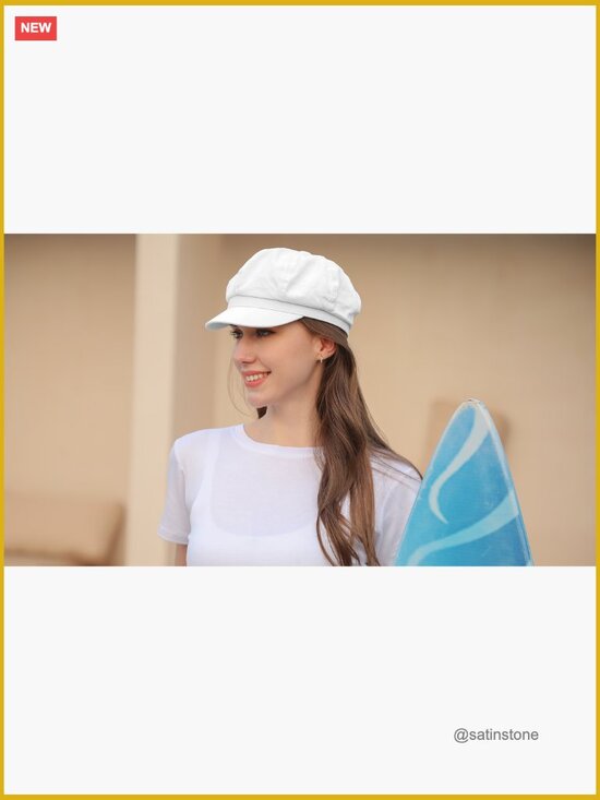 Newsboy Cap Beret Hat Adjustable Cotton Women main image 6